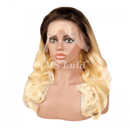 Mslula 1b/613 Color Ombre Root 13x4 Transparent Lace Front Wigs Body Wave | Human Hair Wig | Lace Front